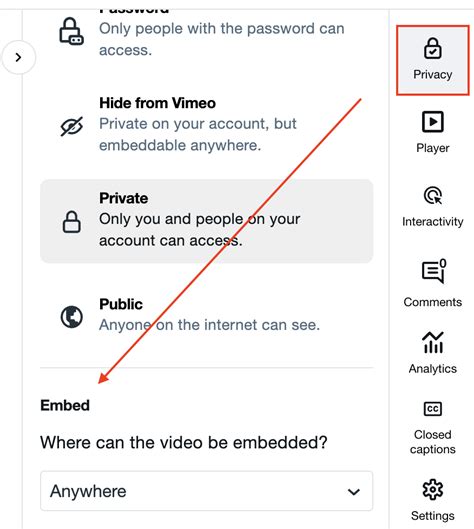 Change video privacy settings